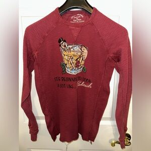 Lucky Brand Burgundy Graphic Pullover